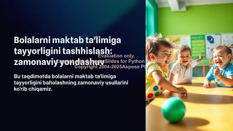 Bolalarni maktab ta'limiga tayyorligini tashhislash: zamonaviy yondashuv