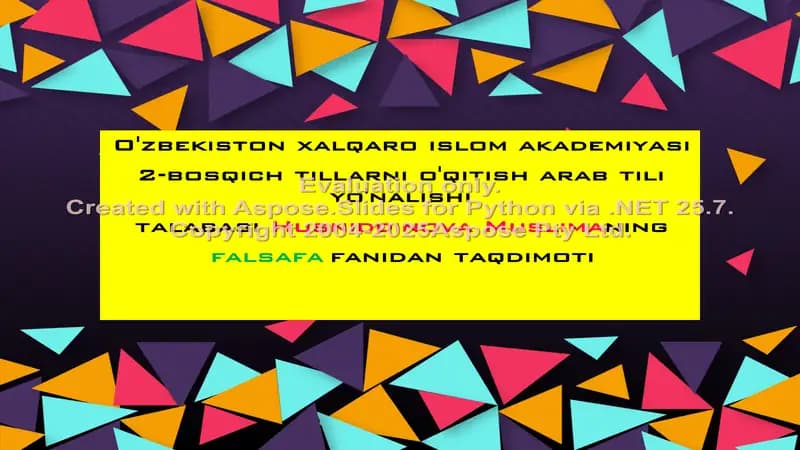 Markaziy Osiyo o'rta asrlar sharq falsafasi