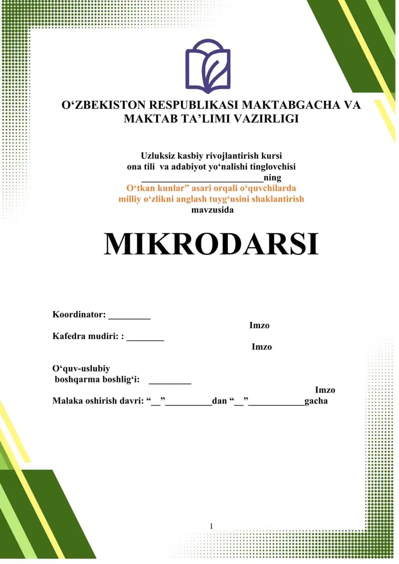 Uzluksiz kasbiy rivojlantirish kursi