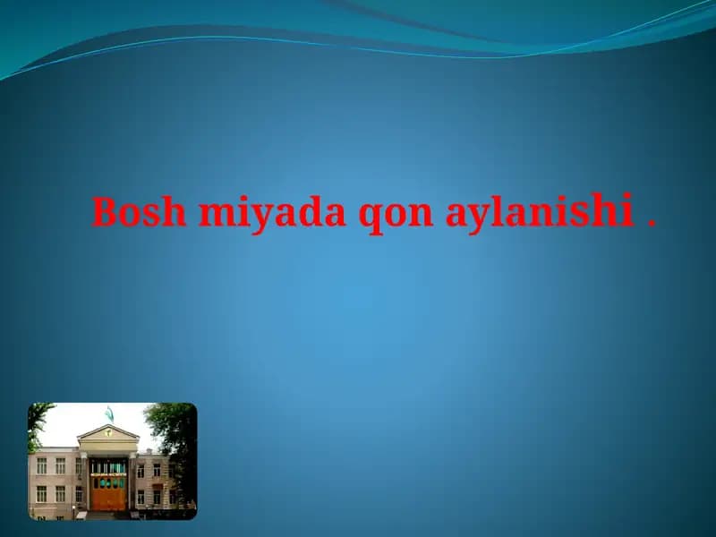 Bosh miyada qon aylanishi .