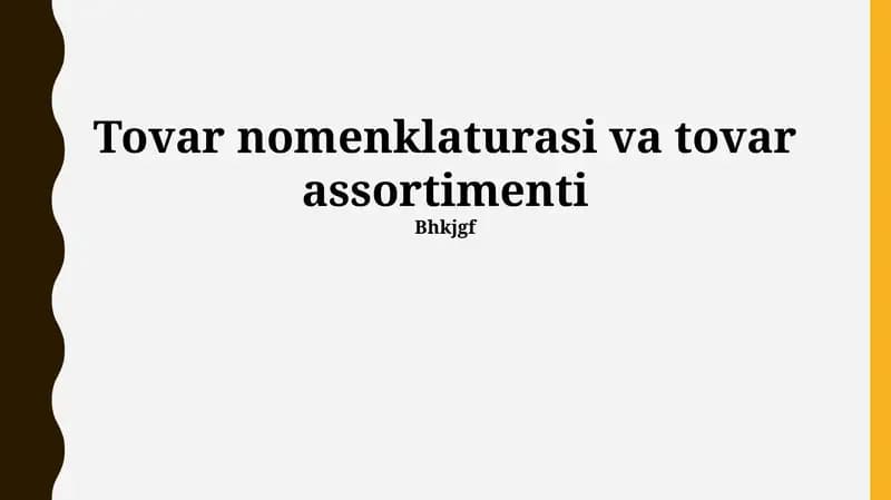 Mahsulot Assortimenti