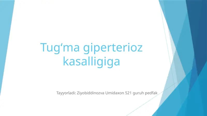 Tug‘magiperterioz kasalligiga