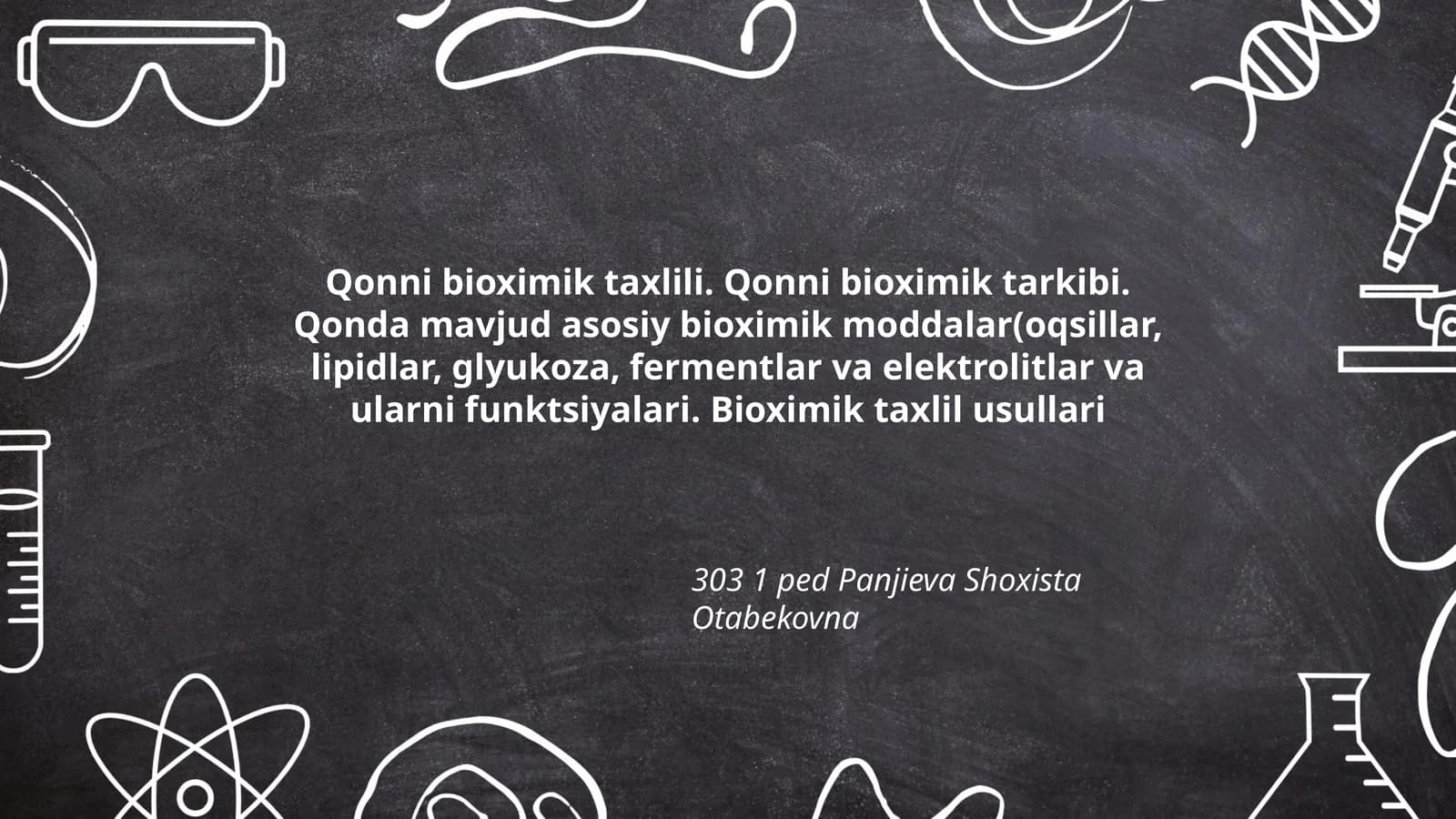 Qonni bioximik taxlili