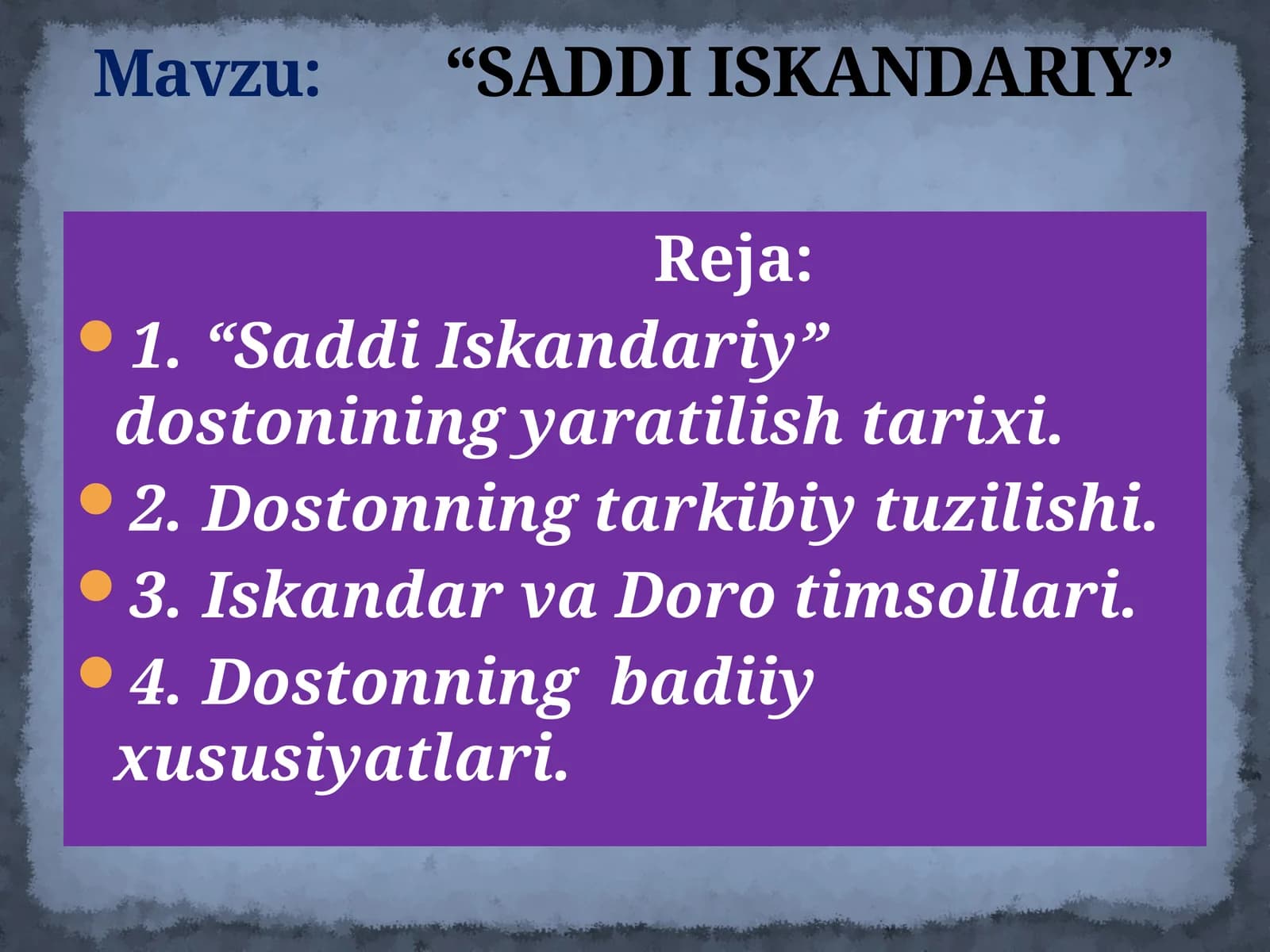 “SADDI ISKANDARIY”
