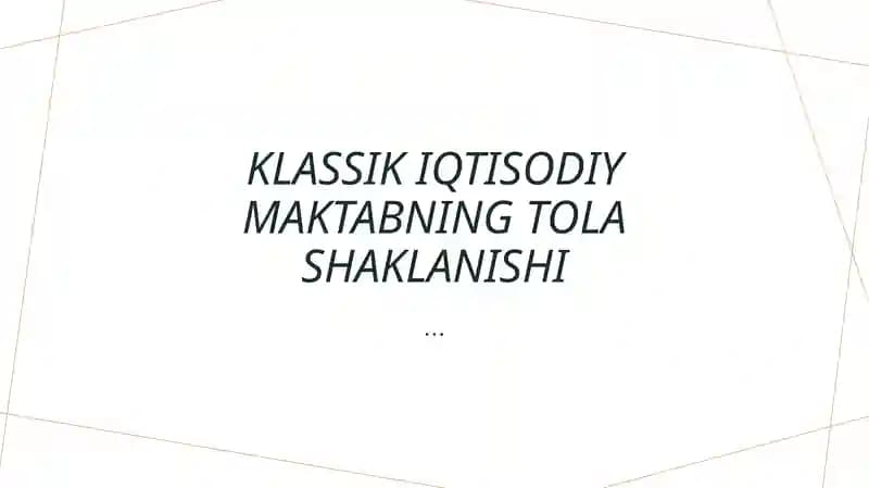 Klassik iqtisodiy maktab
