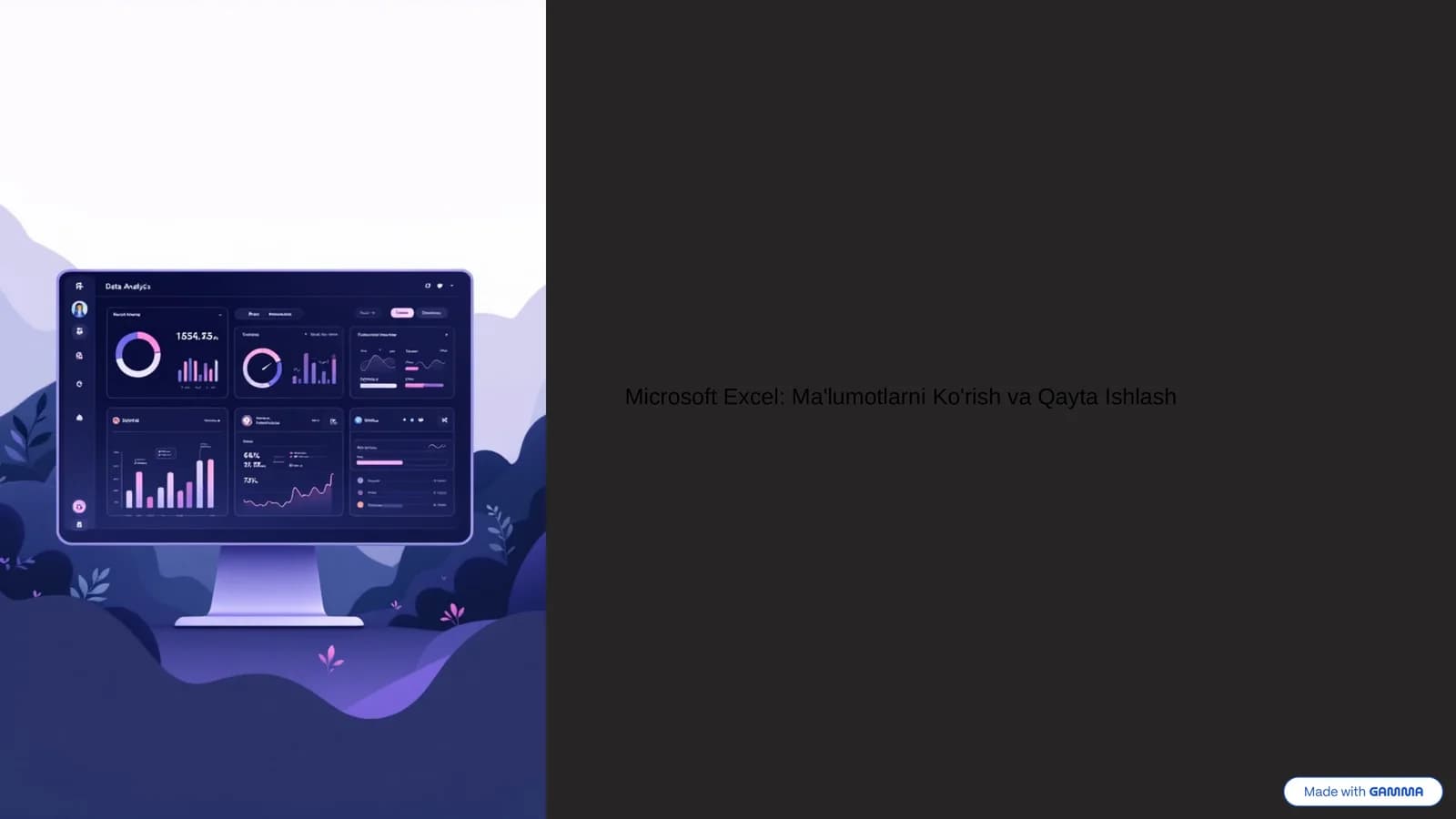 Microsoft Excel: Ma'lumotlarni Ko'rish va Qayta Ishlash