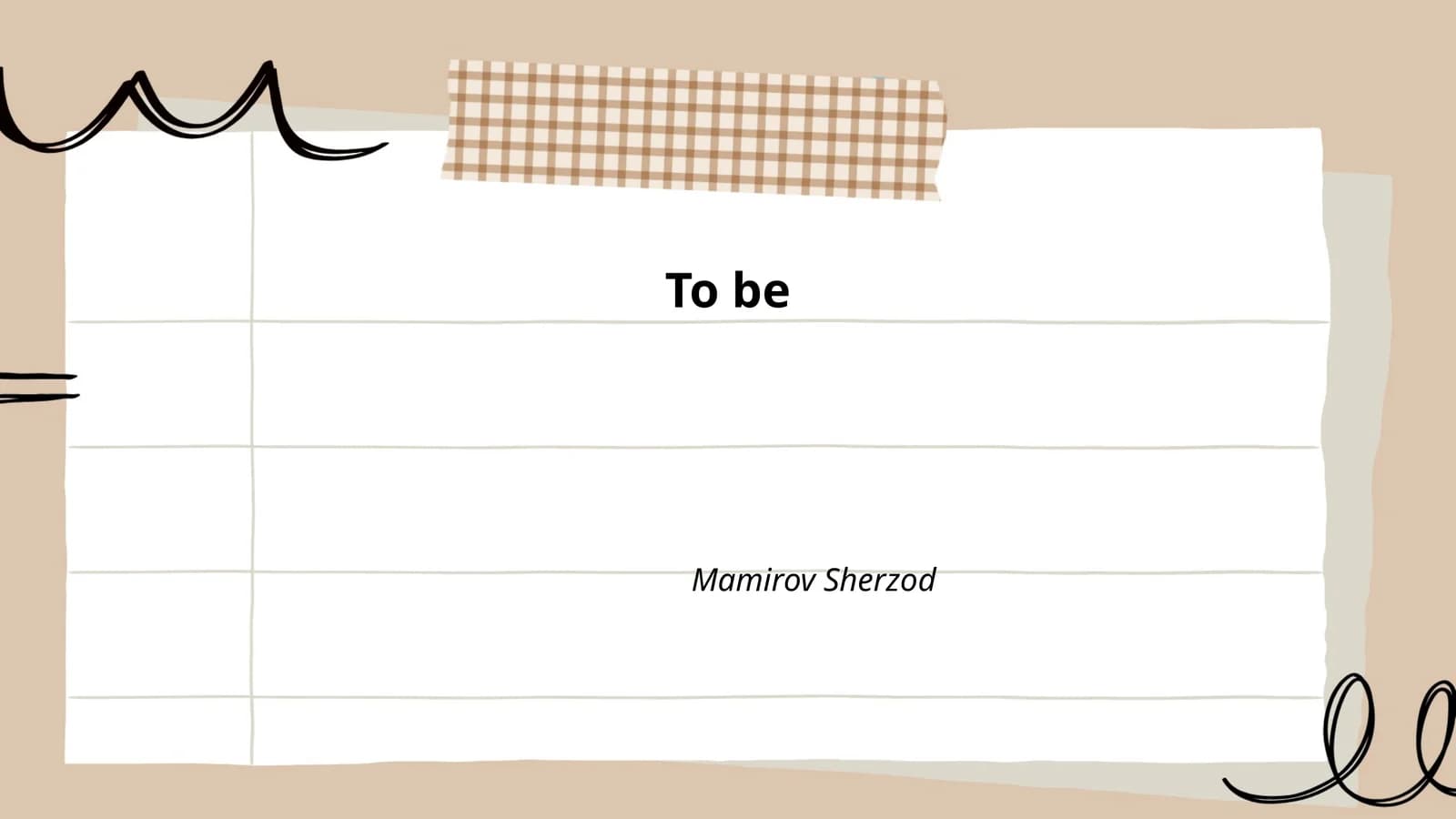 Present simple forms of to be (am / is / are)