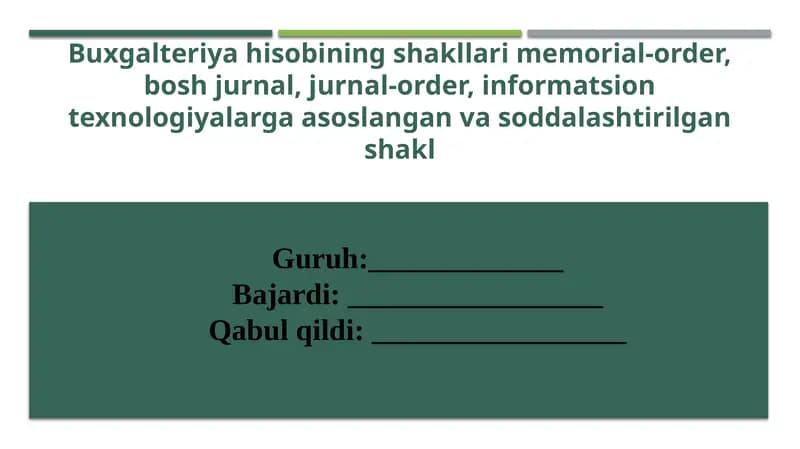 Buxgalteriyahisobini shakllarimemorial-order
