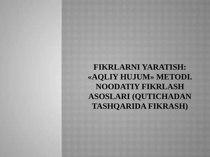 Aqliy hujum metodi