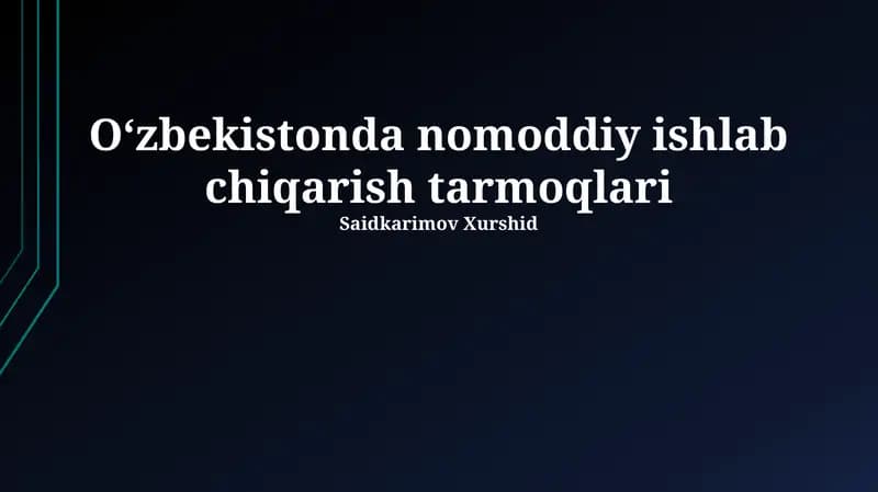 Axborot Texnologiyalari va Aloqa
