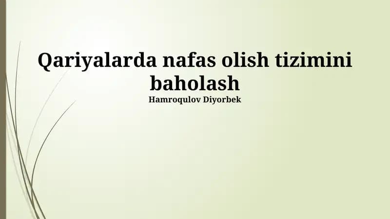 Konchlarda nafas olish tizimini baholash