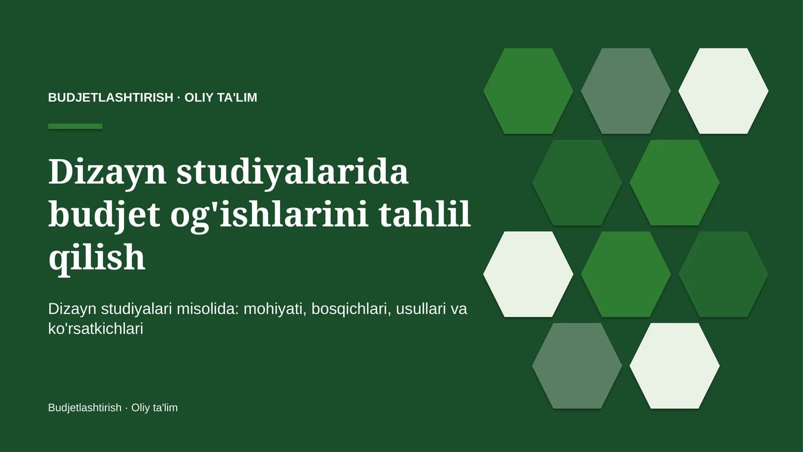 Budjet og'ishlarini tahlil qilish: mohiyati