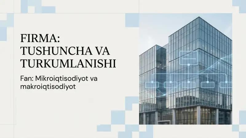 Firma tushuncha va turkumlanishi