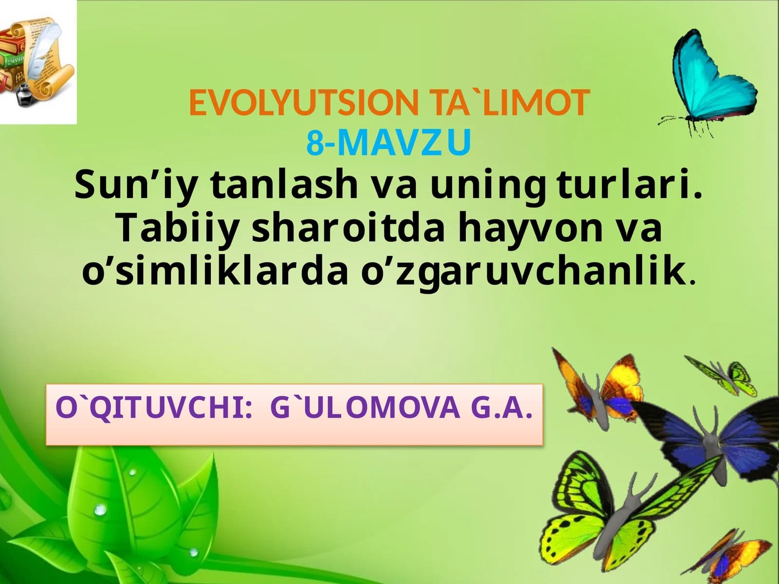 EVOLYUTSION TA`LIMOT