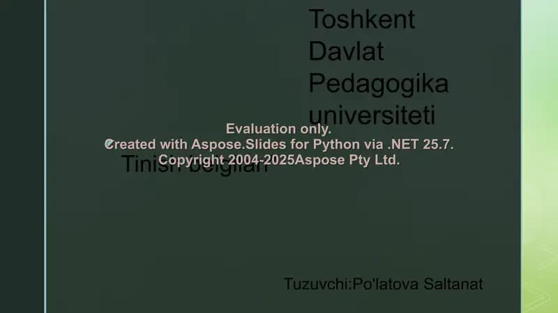 Toshkent Davlat Pedagogika universiteti Tinish belgilari