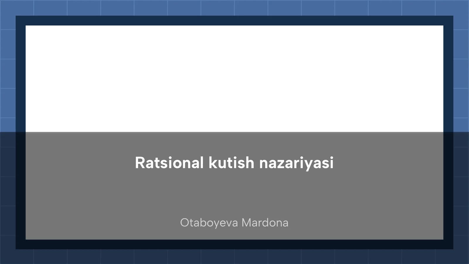 Ratsional kutish nazariyasi