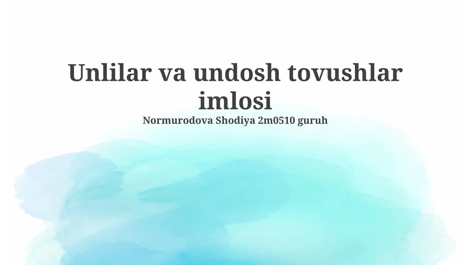 Unlilar va undosh tovushlar imlosi