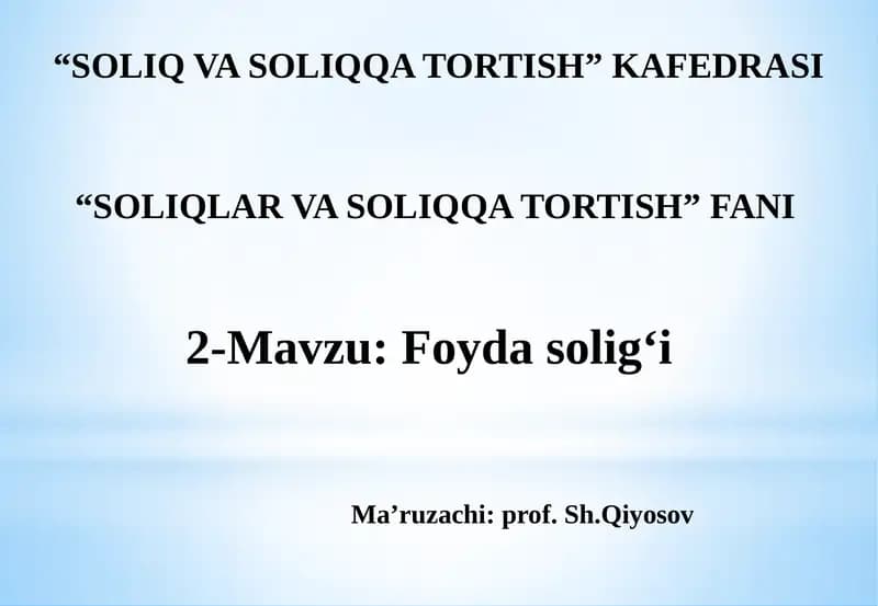 "Foydasolig‘i"