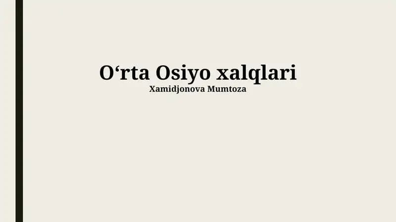 Markaziy Osiyo xalqlari