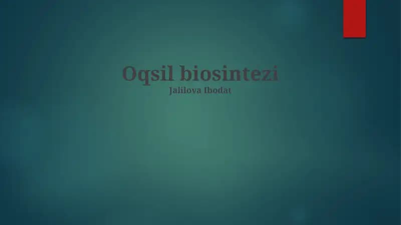 Oqsil biosintezi