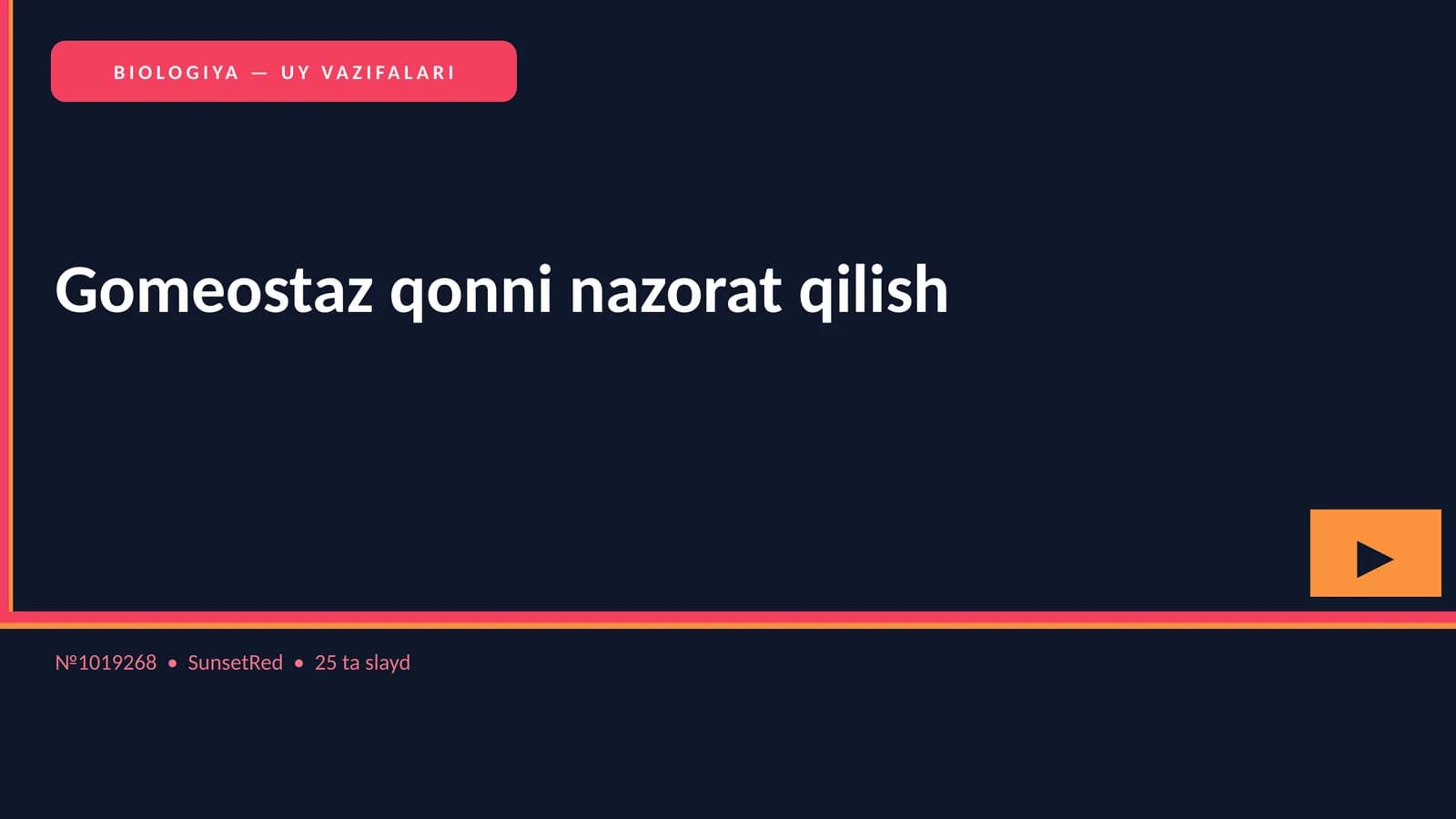 BIOLOGIYA — UY VAZIFALARI