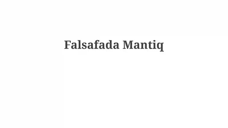 Mantiq falsafasi