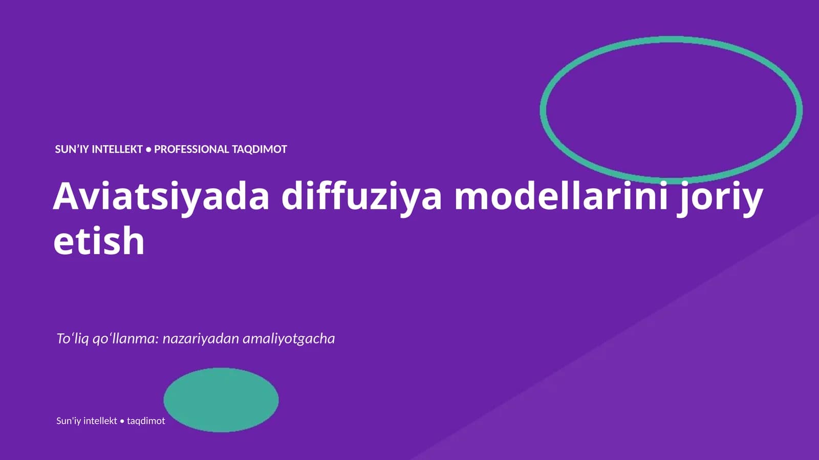 Aviatsiyada diffuziya modellarini joriy etish