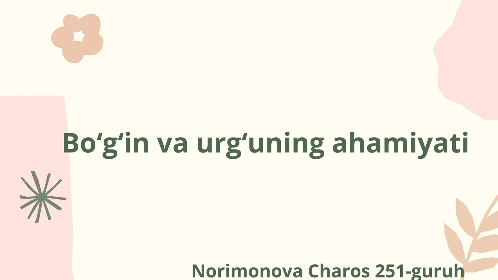 Bo'g'in va urg'uning ahamiyati