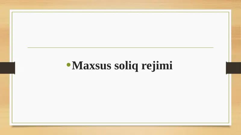 Maxsus soliq rejimi