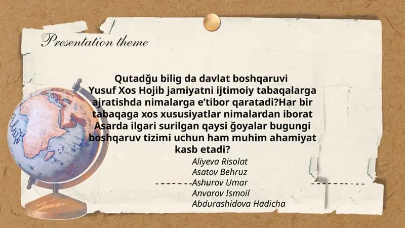 Qutadğu bilig da davlat boshqaruvi