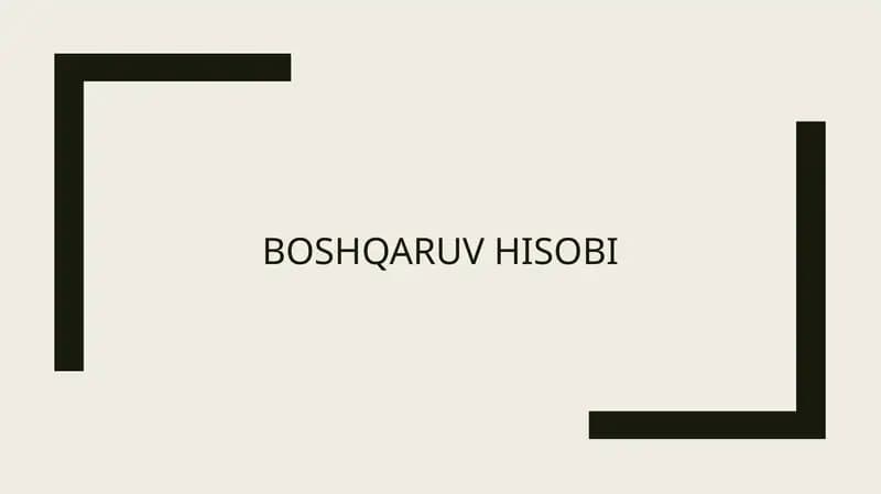 Boshqaruv hisobi