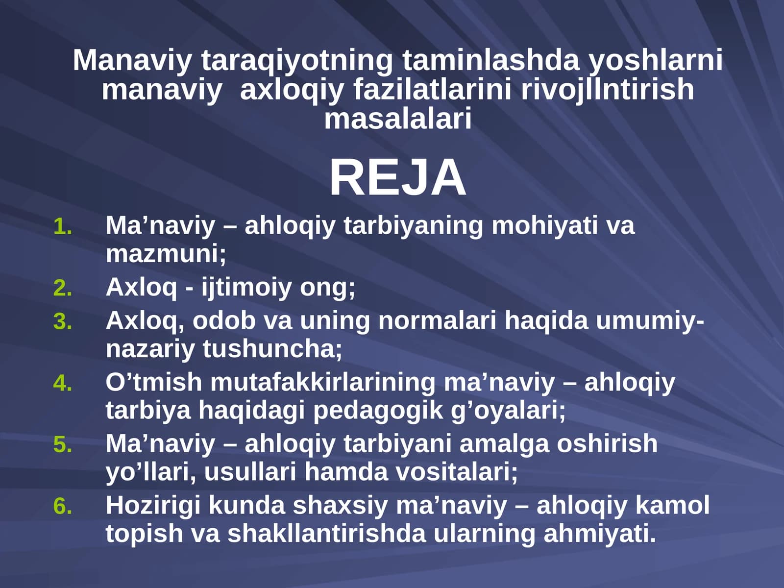 Manaviy-axloqiy tarbiya