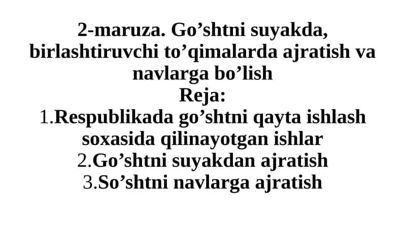 Go’shtni qayta ishlash