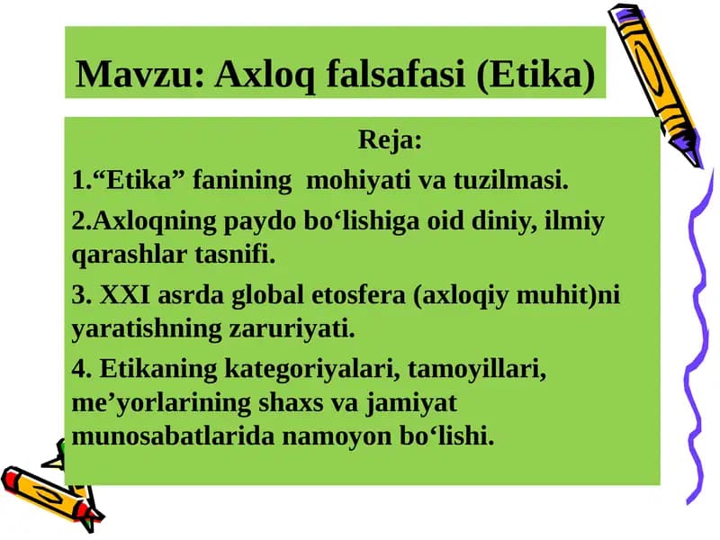 Axloq falsafasi (Etika)