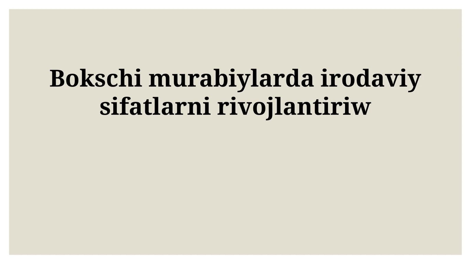 Iroda Sifatlarini Aniqlash