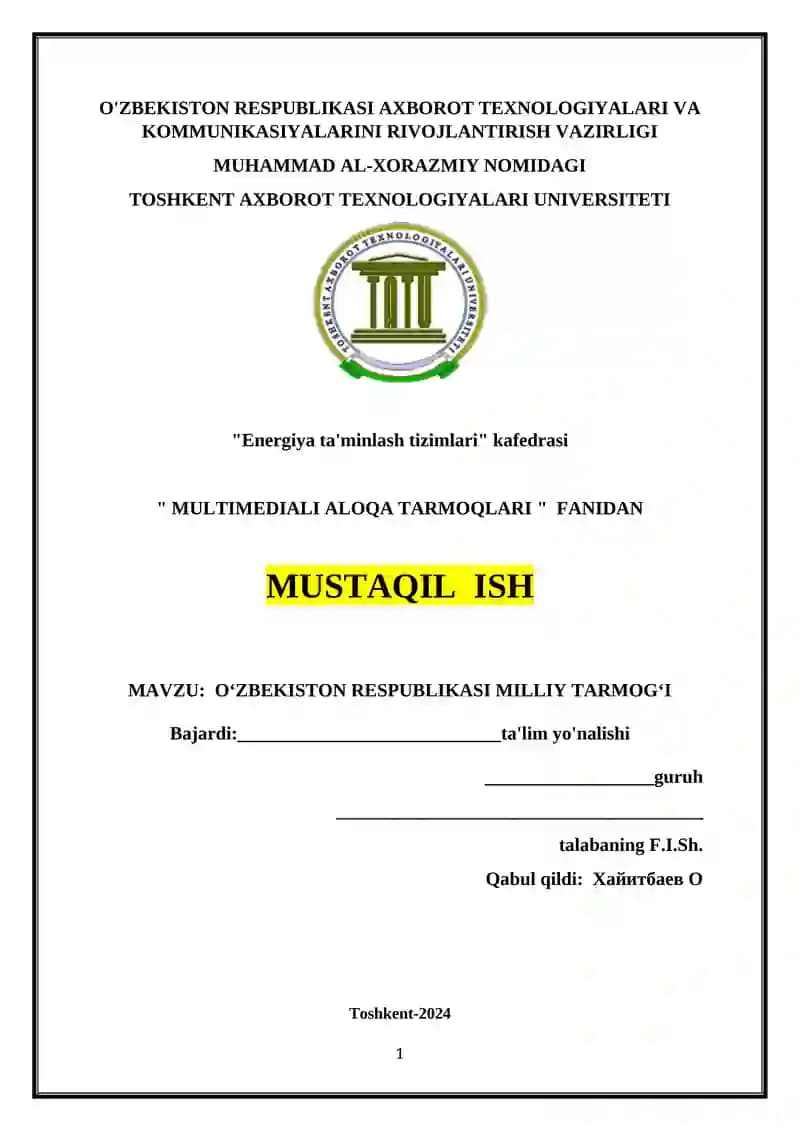 O‘ZBEKISTON RESPUBLIKASI MILLIY TARMOG‘I