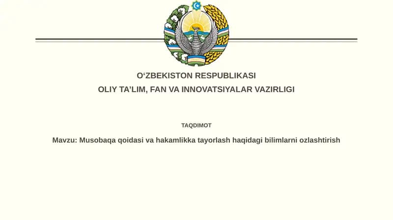 Musobaqa qoidalari asoslari