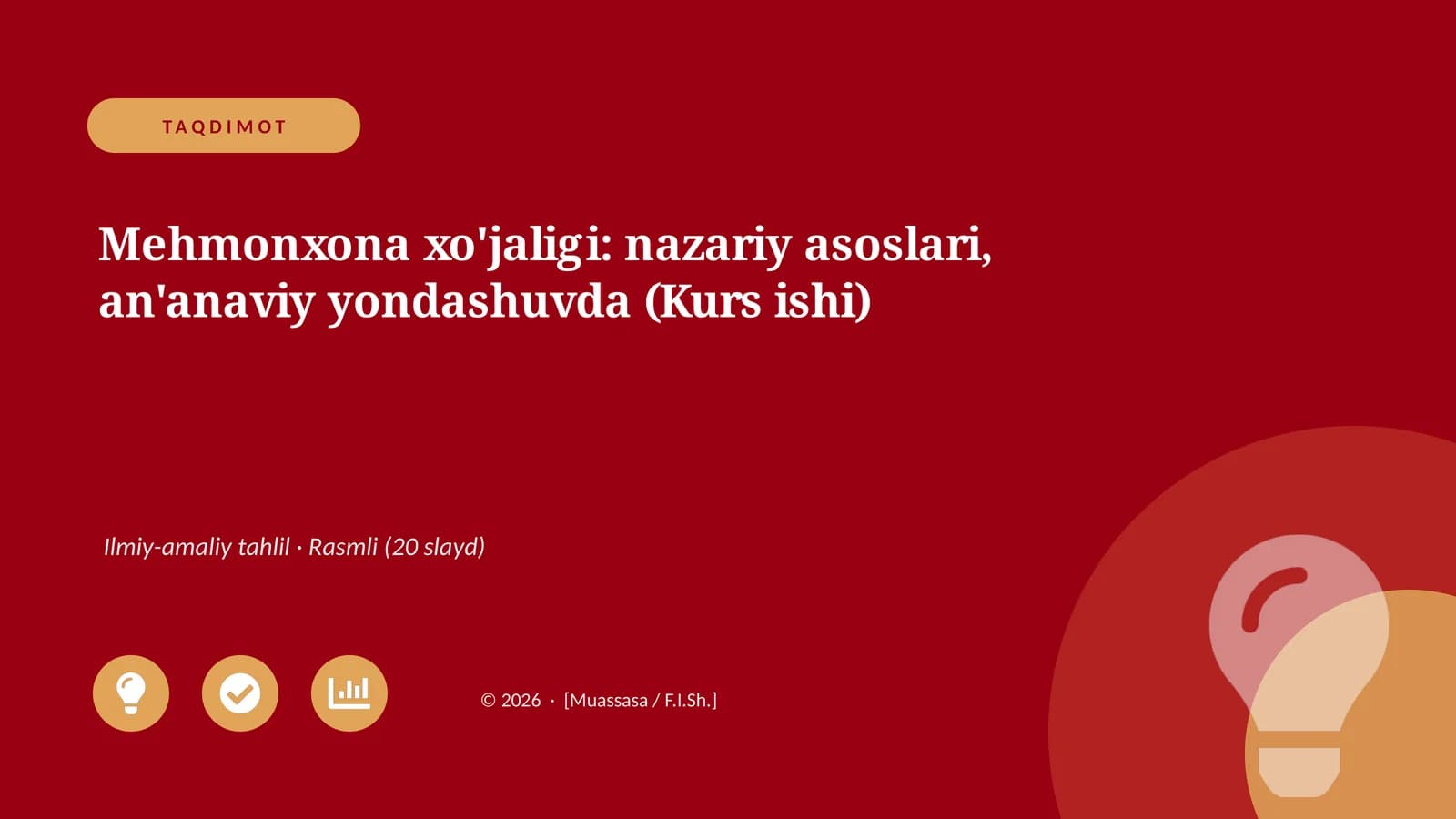 Mehmonxona xo'jaligi: nazariy asoslari, an'anaviy yondashuvda