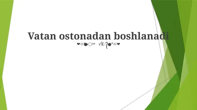 Vatan ostonadan boshlanadi