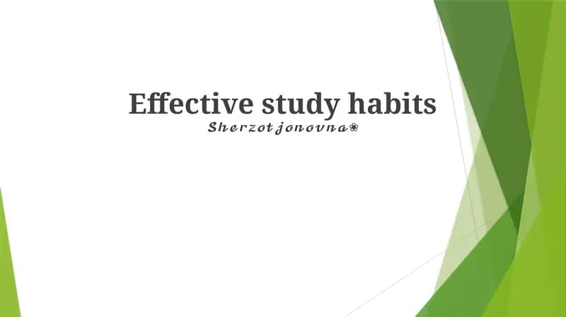 Effective study habits