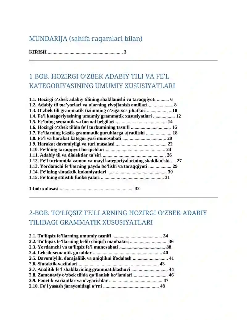 Hozirgi oʻzbek adabiy tili.Toʻliqsiz fe'l