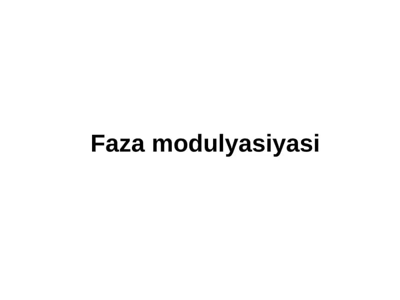 Faza modulyasiyasi