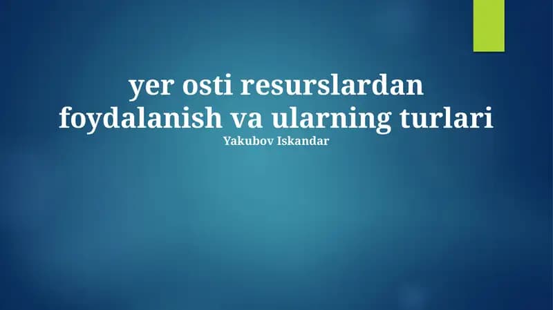 Texnologik resurslar