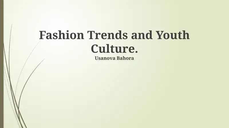 Fashion Trends and Youth Culture