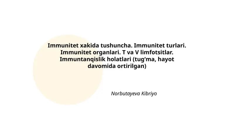 Immunitet xakida tushuncha