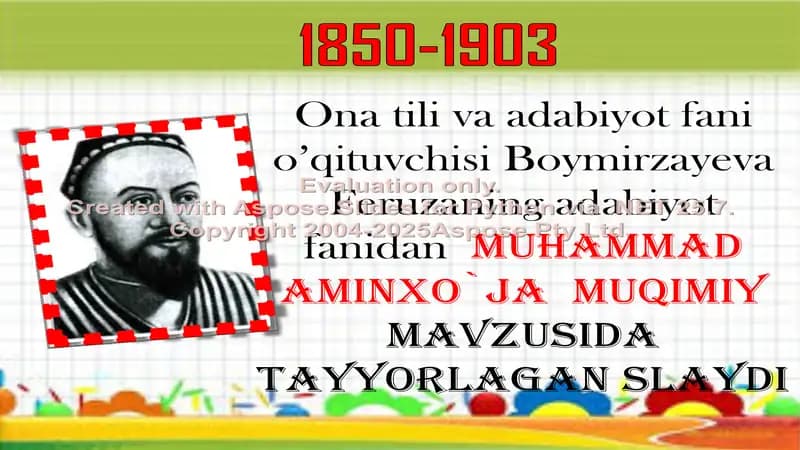 MUHAMMAD AMINXO`JA MUQIMIY