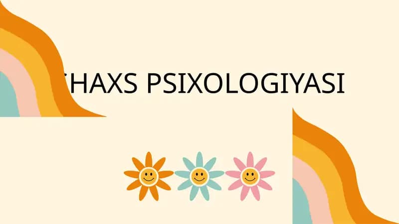 SHAXS PSIXOLOGIYASI