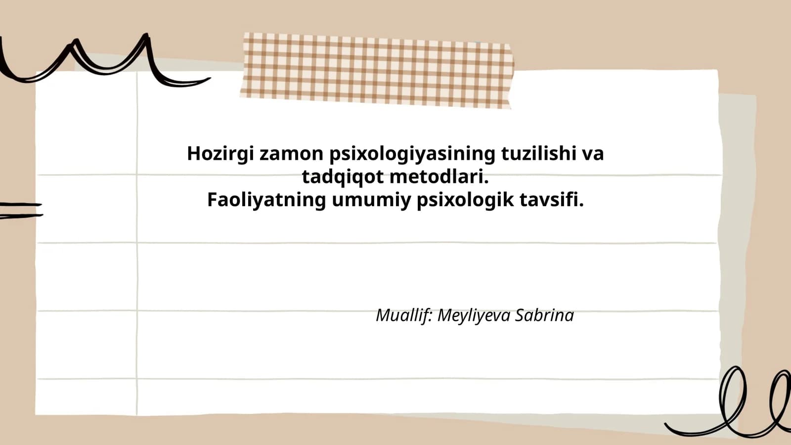 Hozirgi zamon psixologiyasi