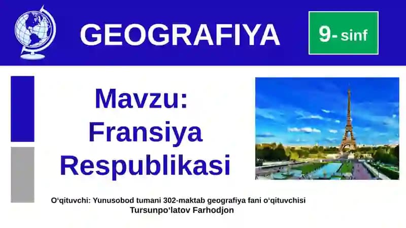 Fransiya Respublikasi 9-sinf GEOGRAFIYA
