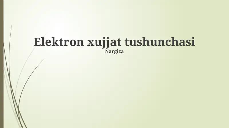 Elektron xujjat tushunchasi